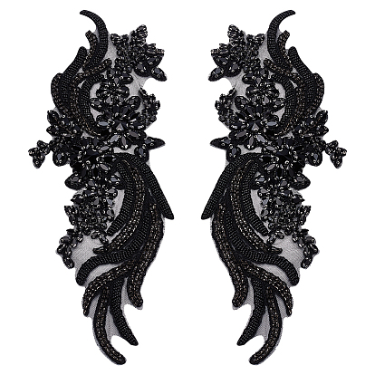 Тканевые нашивки со стеклянными стразами, ремонт швейное ремесло украшение, форма хвоста феникса