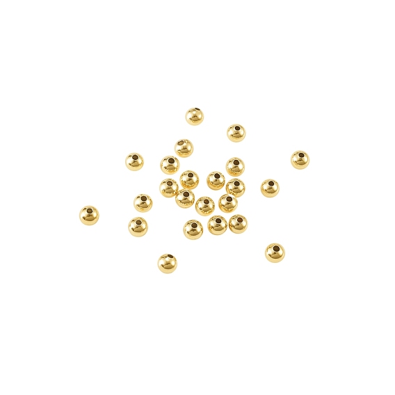 Laiton ronde perles d'espacement, sans cadmium et sans nickel et sans plomb