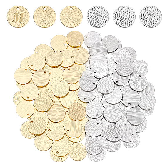 48 шт. 2 цвета латунные подвески, волочильных станов, плоско-круглые