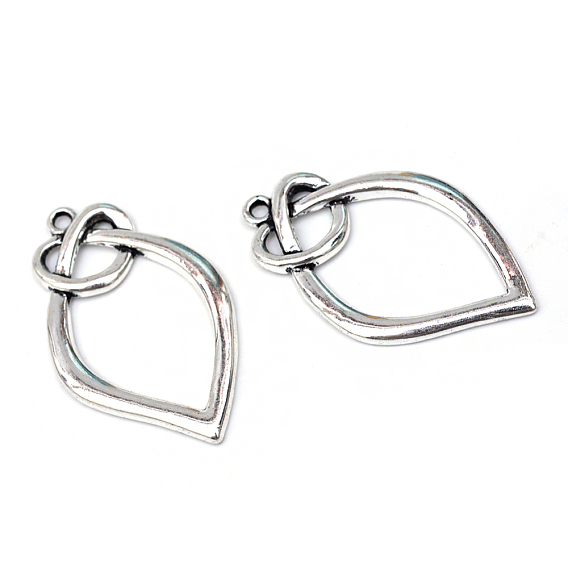 Сплавочные подвески тибетского стиля, без кадмия и без свинца, 39.5x23x2.5 мм, Отверстие : 2 мм , около 290 шт / 1000 г