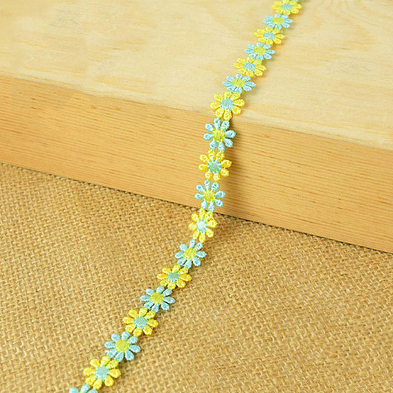 Отделка из полиэстера, вышитые декоративные ленты, для шитья или художественного оформления, цветок