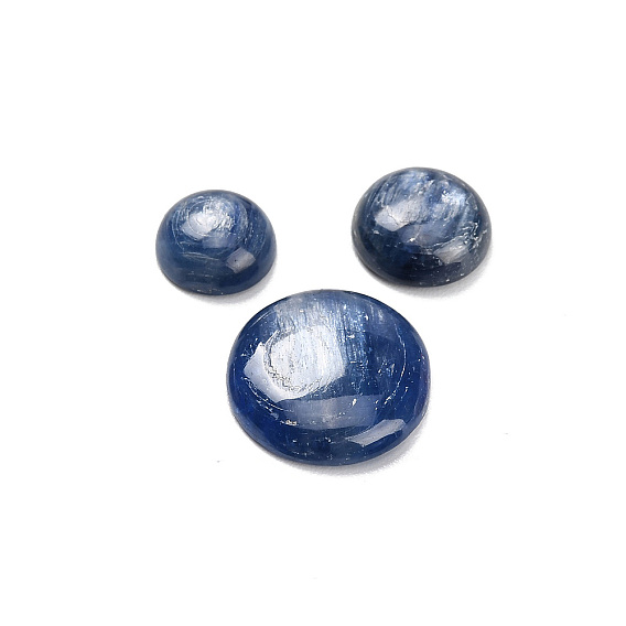 Натуральный кианитовые кабошоны, плоский зад, полукруглый