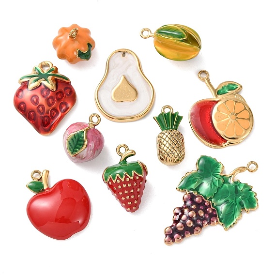 5шт. 304 эмалированные подвески из нержавеющей стали, ионное покрытие (ip), фруктовые прелести