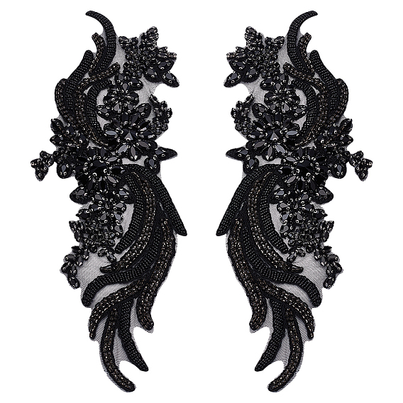 Тканевые нашивки со стеклянными стразами, ремонт швейное ремесло украшение, форма хвоста феникса