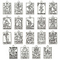 40 шт 20 стили подвески из цинкового сплава в тибетском стиле, прямоугольник с Таро