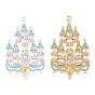 Brass Pave Cubic Zirconia Chandelier Component Links, Castle