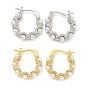 Rack Plating Brass Micro Pave Clear Cubic Zirconia Hoop Earring, Cadmium Free & Lead Free, Long-Lasting Plated, with ABS Imitation Pearl Wave Line Hoop Earrings