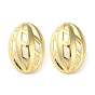 Rack Plating Brass Oval Stud Earring, Long-Lasting Plated, Lead Free & Cadmium Free
