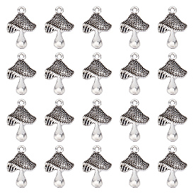 60 подвески из цинкового сплава в тибетском стиле, без свинца и без кадмия, грибное очарование