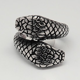 Unique Retro Men's 304 Stainless Steel Snake Rings