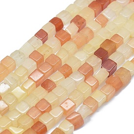 Natural Jade Beads Strands, Cube