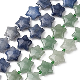 Естественно авантюрин бисер пряди, звезда, с бисером