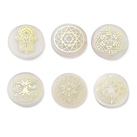 Плоские круглые подставки для ломтиков из натурального селенита, Камень Рейки для баланса чакр, кристалл исцеления