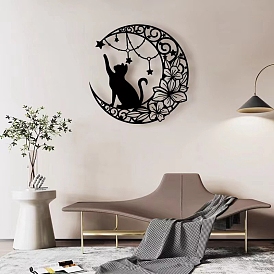 Iron Wall Decoration, Moon with Cat