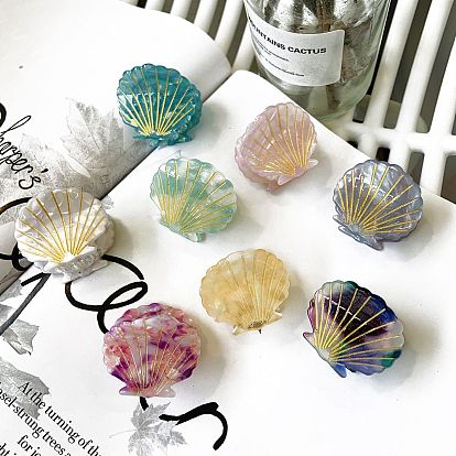 Заколки для волос в форме ракушки из ацетата целлюлозы, аксессуары для волос для женщин и девочек