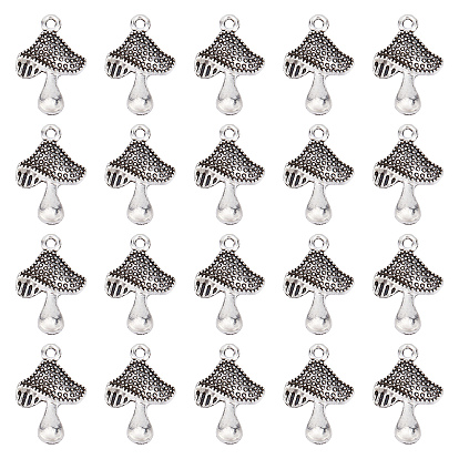 60 подвески из цинкового сплава в тибетском стиле, без свинца и без кадмия, грибное очарование