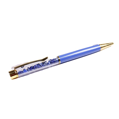 Gemstone Chip on Top Ball-Point Pens, Aluminium Alloy
 Ball-Point Pen