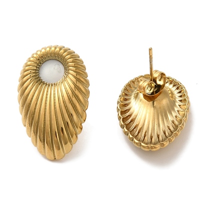 Ионное покрытие (ip) 304 серьги-гвоздики из нержавеющей стали с текстурой в виде капли, с эмалью