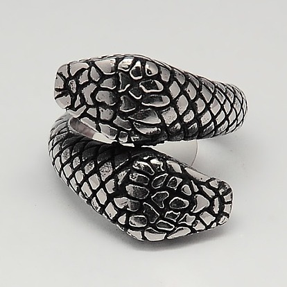 Unique Retro Men's 304 Stainless Steel Snake Rings