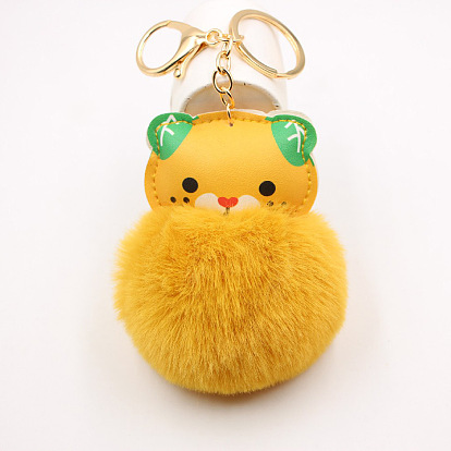 Cute Tiger Plush Keychain Charm for Women's Bags and Purses