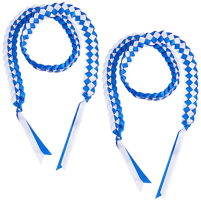 Двухцветные выпускные ленты леи, плетеные гирлянды для украшения выпускного вечера в колледже