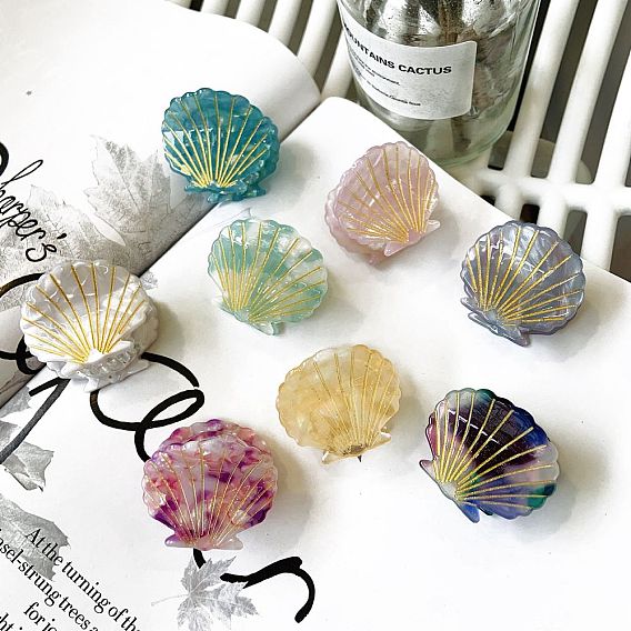 Заколки для волос в форме ракушки из ацетата целлюлозы, аксессуары для волос для женщин и девочек