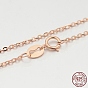 925 Sterling Silver Cable Chain Necklaces, with Spring Ring Clasps, Thin Chain
