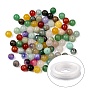 DIY Natural Mixed Stone Beads Bracelet Making Kit, Including Natural Mixed Gemstone Round Beads, Elastic Thread