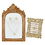 1Pc Arch Shape Resin & Velvet Photo Frame Necklace Display Stands, with 1Pc Resin Ring Organizer