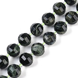 Natural Kambaba Jasper Beads Strands, Faceted, Lantern, with Seed Beads