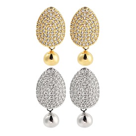 Круглые серьги-гвоздики из латуни с покрытием стойки, с четким кубического циркония, без кадмия и без свинца, долговечный