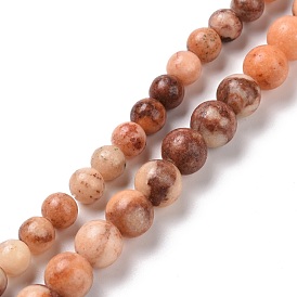 Natural Orange Calcite Beads Strands, Round