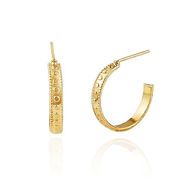 Geometric Retro Earrings for Women with Cold and Elegant Style, Light Luxury Half Circle C-shaped Ear Hoops.