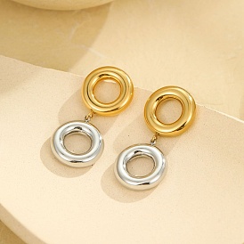 304 серьги-гвоздики из нержавеющей стали с эмалью, текстурированное кольцо