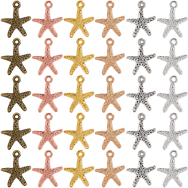 120 шт 6 цвета подвески из сплава в тибетском стиле, прелести морская звезда