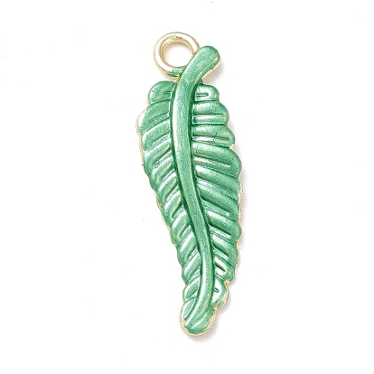 Crémaillère placage pendentifs en émail d'alliage, or et de lumière, charmes de feuilles