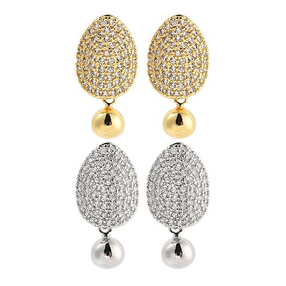 Круглые серьги-гвоздики из латуни с покрытием стойки, с четким кубического циркония, без кадмия и без свинца, долговечный