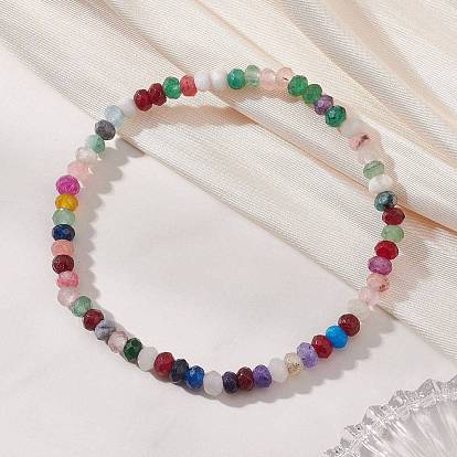 Браслеты-рондели из натуральных окрашенных малайзийских нефритов для женщин