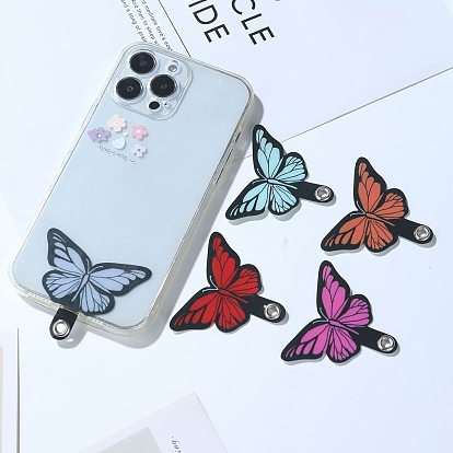 Butterfly PVC Mobile Phone Lanyard Patch, Phone Strap Connector Replacement Part Tether Tab for Cell Phone Safety