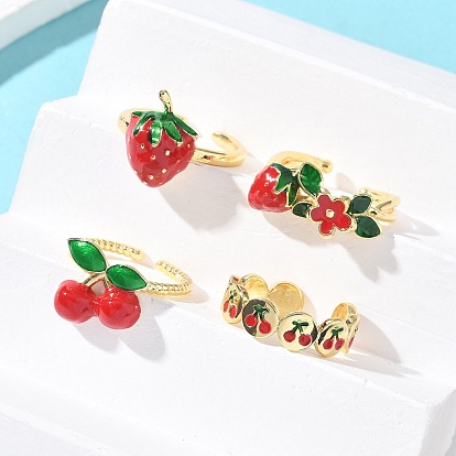 Латунные эмалевые регулируемые манжеты для женщин, золотые