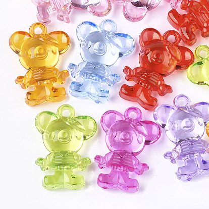 Transparent Acrylic Pendants, Bear