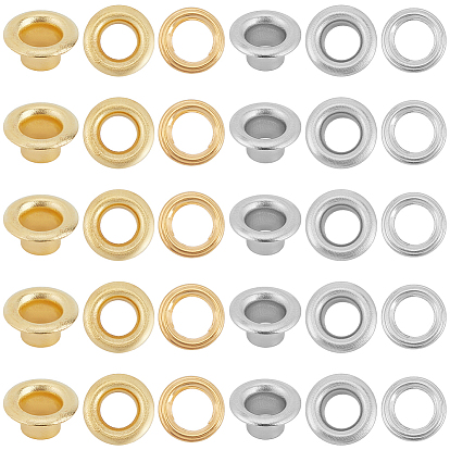 200шт. 2 цвета железные люверсы фурнитура, с распоркой, плоско-круглые