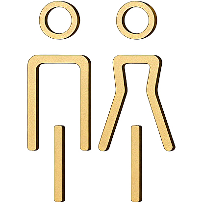 Juego de letreros públicos de acrílico para puertas de baño, señales de género en el baño, hombres y mujeres y letras