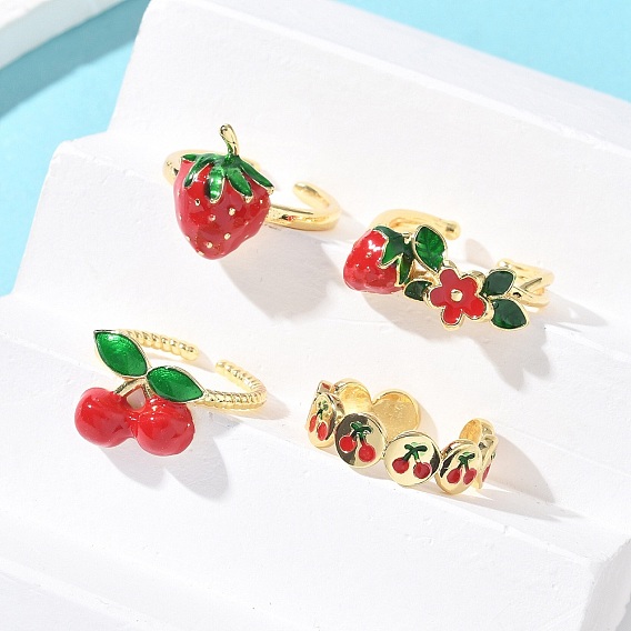 Латунные эмалевые регулируемые манжеты для женщин, золотые