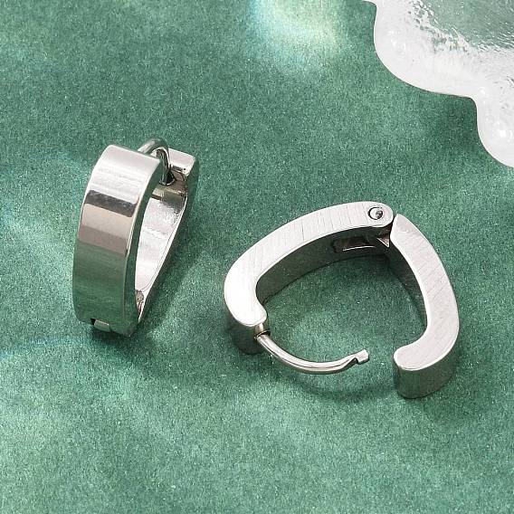 201 Stainless Steel Hoop Earrings, Heart, with 304 Stainless Steel Pin