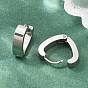 201 Stainless Steel Hoop Earrings, Heart, with 304 Stainless Steel Pin