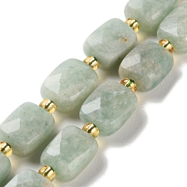 Natural Amazonite Beads Strands, Faceted, Rectangle