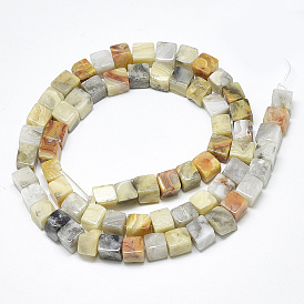 Natural Crazy Agate Beads Strands, Dyed, Cube