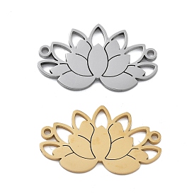 304 подвески с полыми соединителями из нержавеющей стали, цветок лотоса