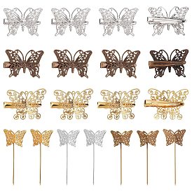 SUPERFINDINGS Butterflay Hair Stick Making Kit, Including Iron Hair Stick Findings, Brass Hair Bobby Pin Findings